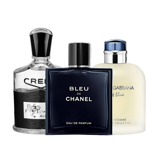 Conjunto de 3 perfumes Bleu de Chanel, Creed Aventus, Light Blue Dolce Gabbana 100ml