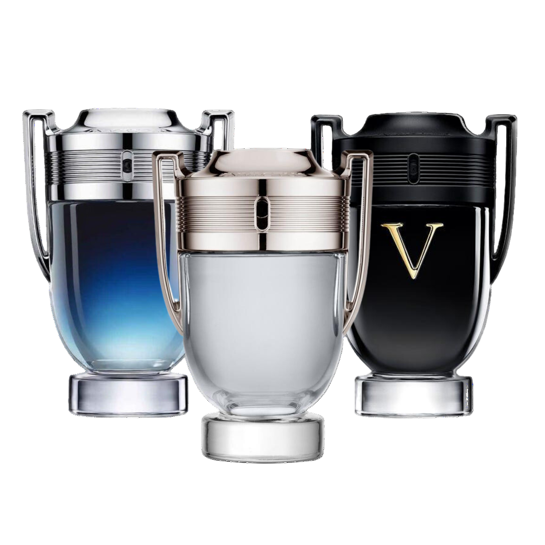 Combo 3 perfumes Paco Rabanne INVICTUS LEGEND, Paco Rabanne INVICTUS e Paco Rabanne INVICTUS VICTORY 100ml - Madrid Perfumes